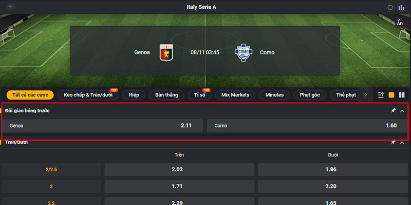 Không phải lúc nào tỷ lệ ăn của hai cửa cũng tương đồng nhau